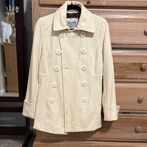 dELiA*s Ivory Double-Breasted Pea Coat